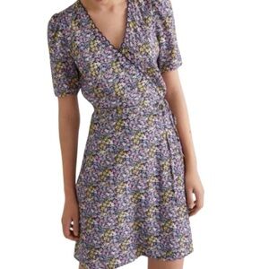 NWT & Other stories scallop trim floral print mini wrap dress
